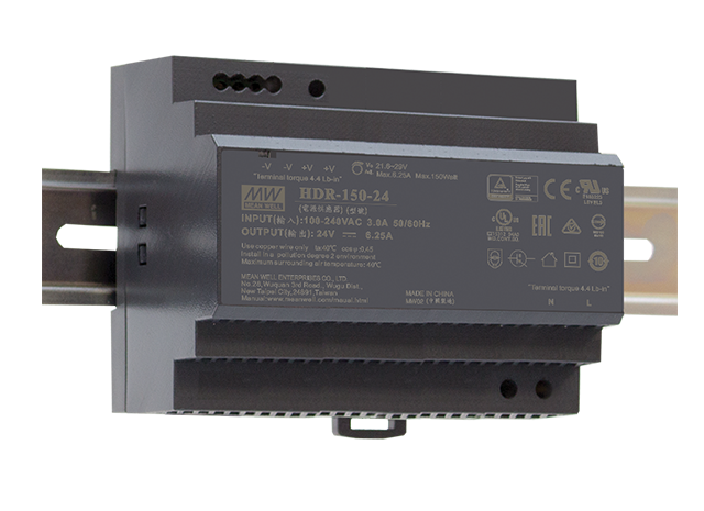 MEAN WELL HDR-150-24 Step Shape Hutschienennetzteil DIN-Rail 85-264VAC 24V 6.25A