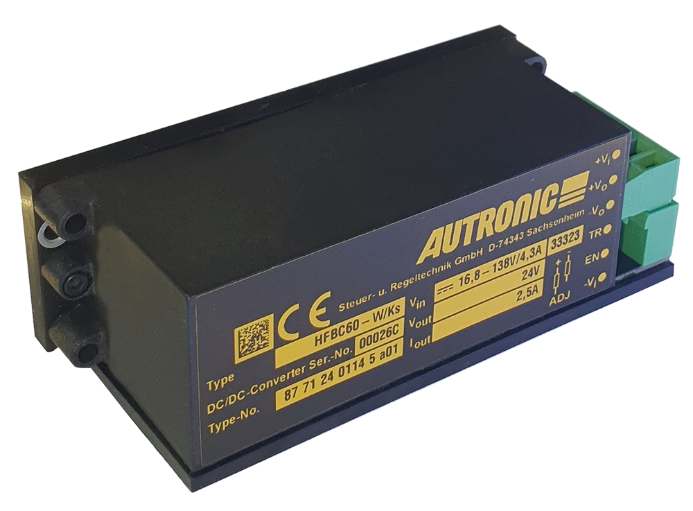 Autronic HFBC60-W/KS 14,4 - 154 VDC 24VDC 2,5A DC/DC-Wandler Bahnzulassung EN50155 EN50121-3-2 87712401126