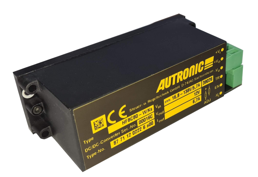 Autronic HFBC80-W/Ksl DC/DC-Wandler 14,4-154VDC 12VDC 6,67A EN50155 EN45545-2 EN61373 87711202231