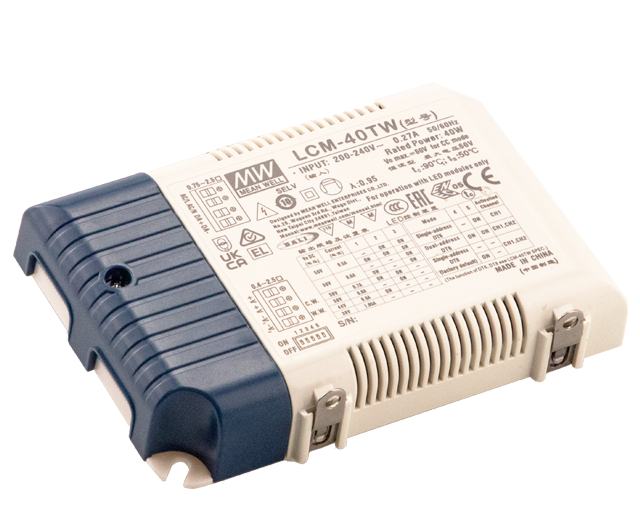 MEAN WELL LCM-40TW LED-Treiber Konstantstrom wählbar über DIP-Schalter DALI 2 DT6 DT8 Möbelzulassung 180-295VAC 350-1050mA 2-100V